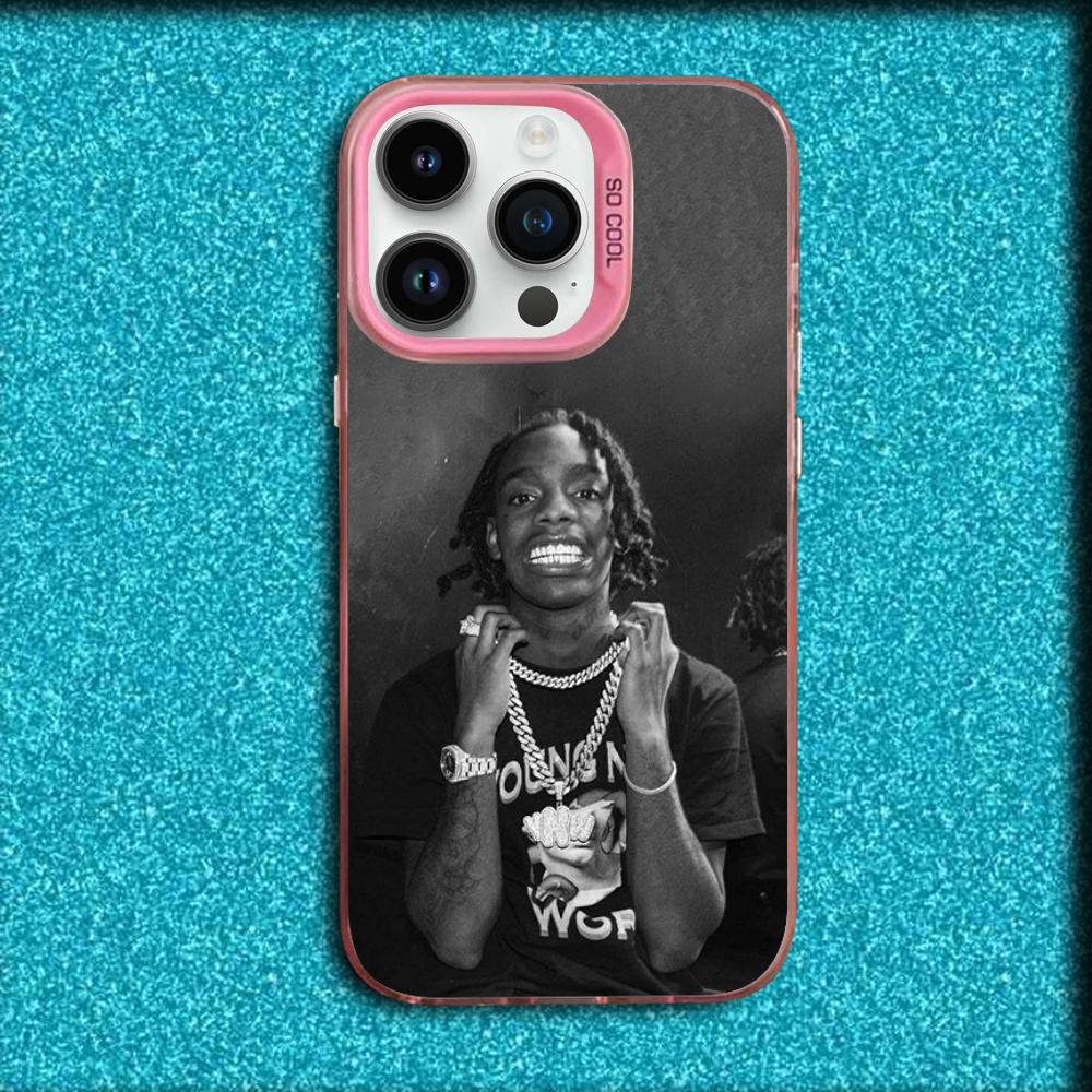 Y-YNW Melly Rapper Phone Case For iPhone 16,15,14,13,12,11,Mini,Pro,MAX Pink Matte Silicone Cover iPhone14