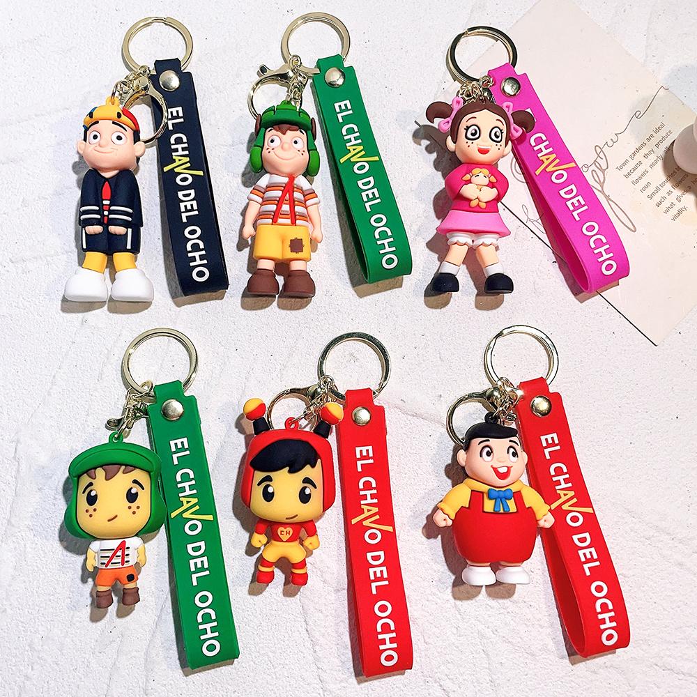 2023 Anime El Chavo Del Ocho Keychain For Women Men Cartoon Boy Doll Pendant Key Chain Car Keyring Jewelry Children Gifts
