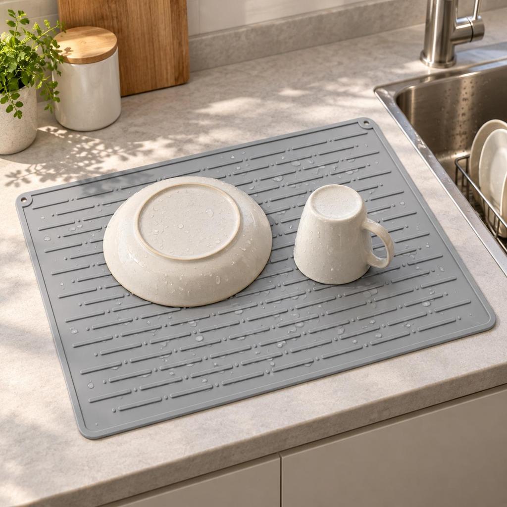Food-Grade Silicone Kitchen Mat Perforated Induction Cooktop Cover Wipe-Clean
