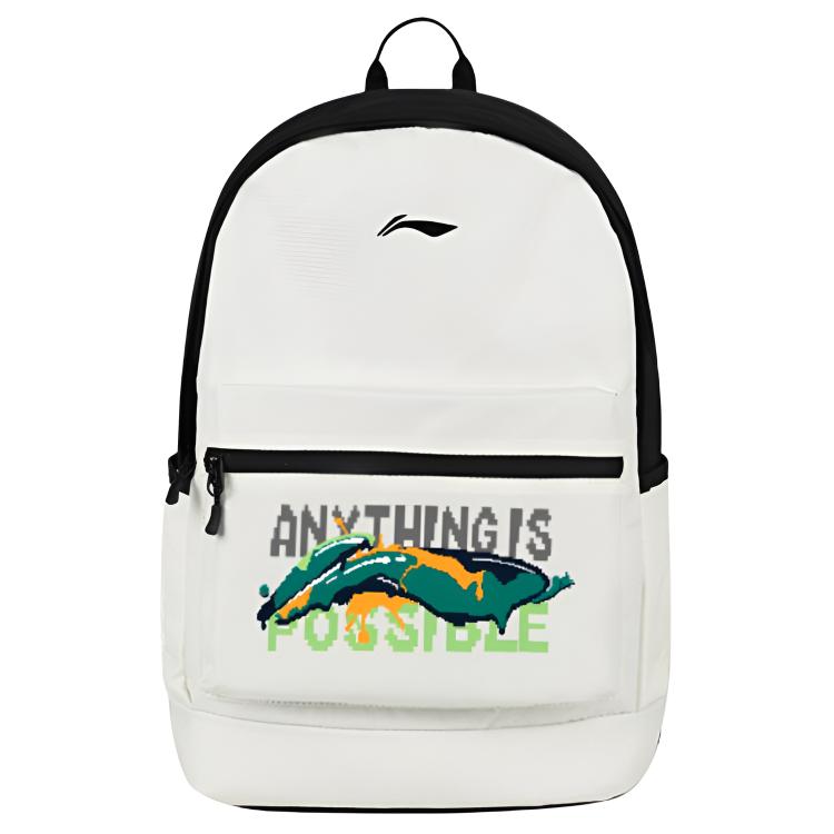 Li Ning Polyester Backpack Regular Unisex Ecru YBSU167-6A11