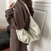 Vintage Pleated Design Women PU Shoulder Hobos Bags Solid Color Versatile Ladies Crossbody Bag Large Capacity Female Casual Tote