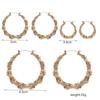 Vintage Metal Hoop Earring Exaggerated Jewelry Gift New Bamboo Circle Earrings Set  for Women