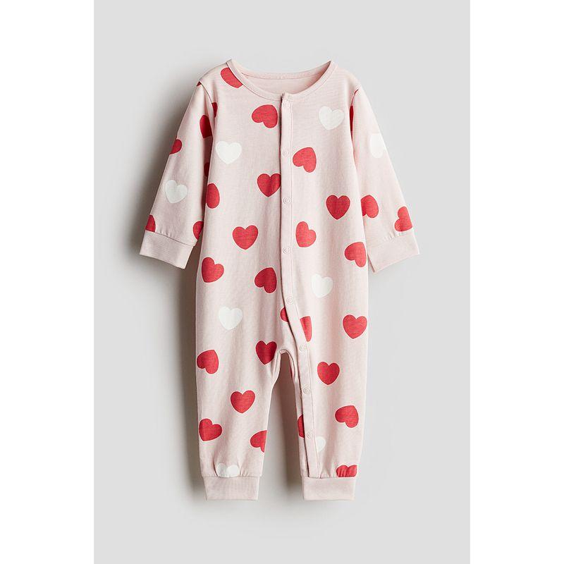 

Детская одежда HM Костюм для дома для малыша мальчика для малышки 2024 Зима Новое поступление Принт Пижамы Комбинезоны 1248949 Light pink/Heart 52/40