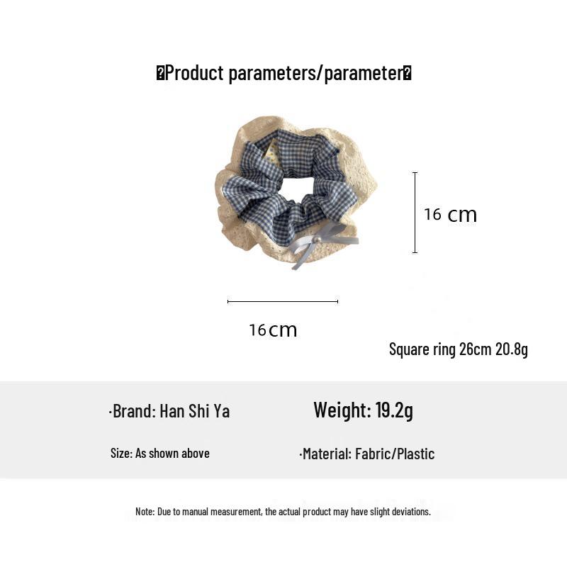 Blue Plaid Double-Sided Bow Ballet Hair Tie - Mori Style