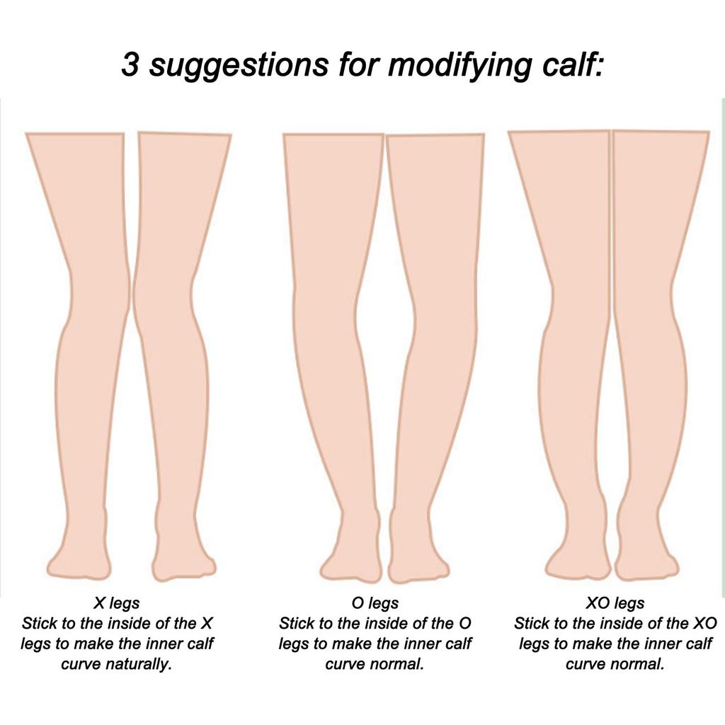 1 Pair Adhesive Calf Pads Anti Allergic Soft Waterproof Skin Friendly Lifelike Silicone Calf Corrector for Crooked Thin Skinny Legs