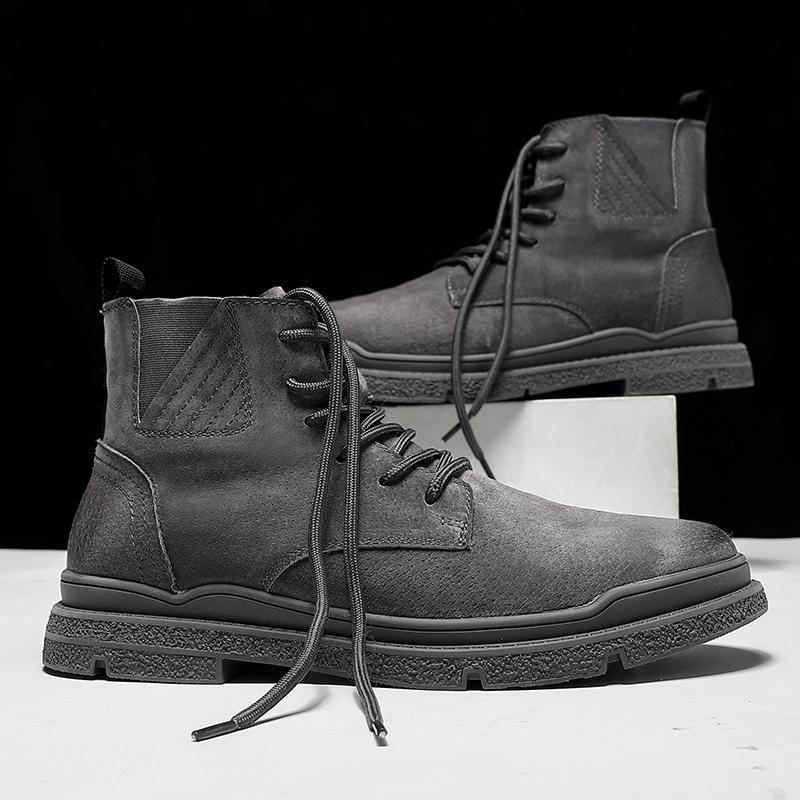 Fashion Men Chelsea Boots Classic Suede Leather Business Ankle Boots Autumn Winiter New Italian Designer Casual Shoes Men Botas