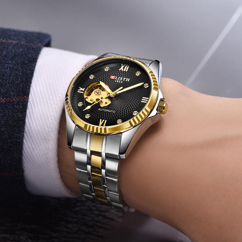 Wolis Watch Automatic Mechanical Watch Men'S Watch Trendy Luminous Waterproof Steel Belt Watch Men'S Mechanical Watch