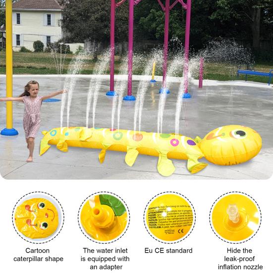 Inflatable Caterpillar Sprinkler Toys Backyard Water Toys for Family Fun Caterpillar Patio Water Sprinkler for Pool Parties Outdoor Games
