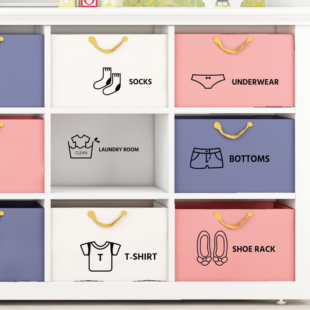 7 Stück PVC Kleiderschrank Logo Aufkleber Kleiderschrank Aufkleber Hohe Qualität Wandaufkleber Heimdekoration