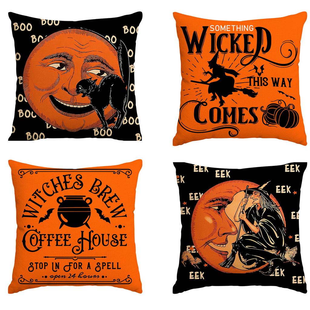 Halloween Pillowcase Pumpkin Skull Funny Ghost Cushion Cover Sofa Living Room Decoration Pillow