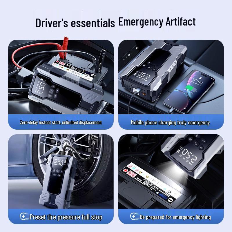 Professional Car Jump Starter & Air Pump 12V Power Bank - Strong All-in-One Emergency Battery Booster