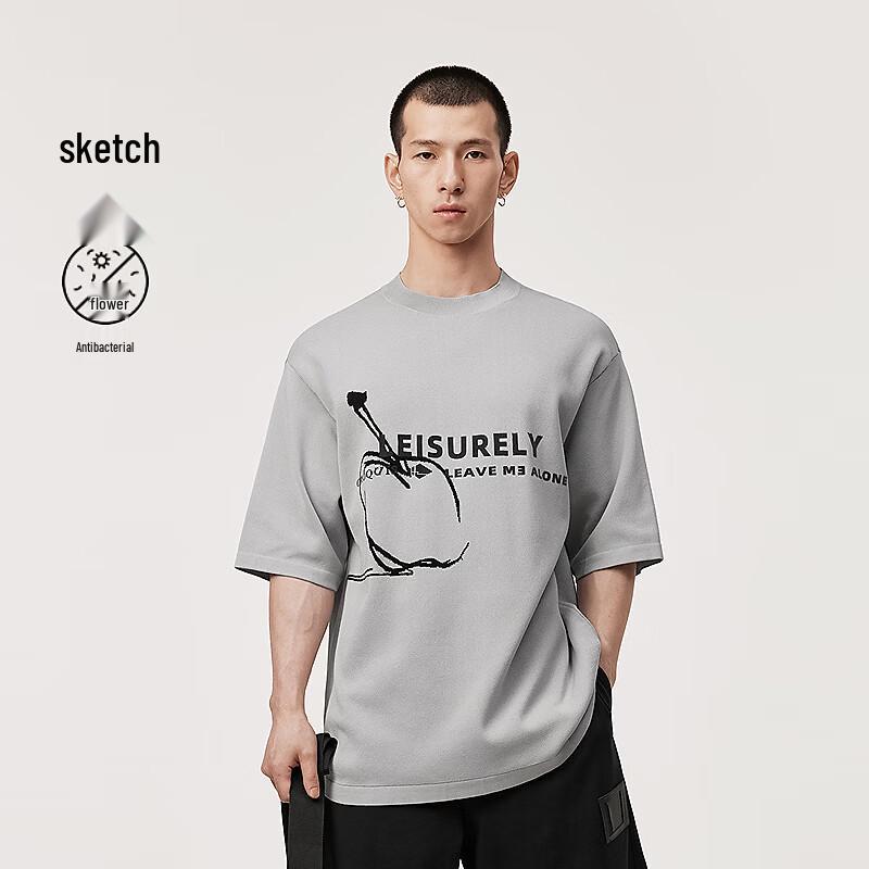SUOXIE Men s 2024 Summer Loose Fit Short Sleeve Knit Shirt S