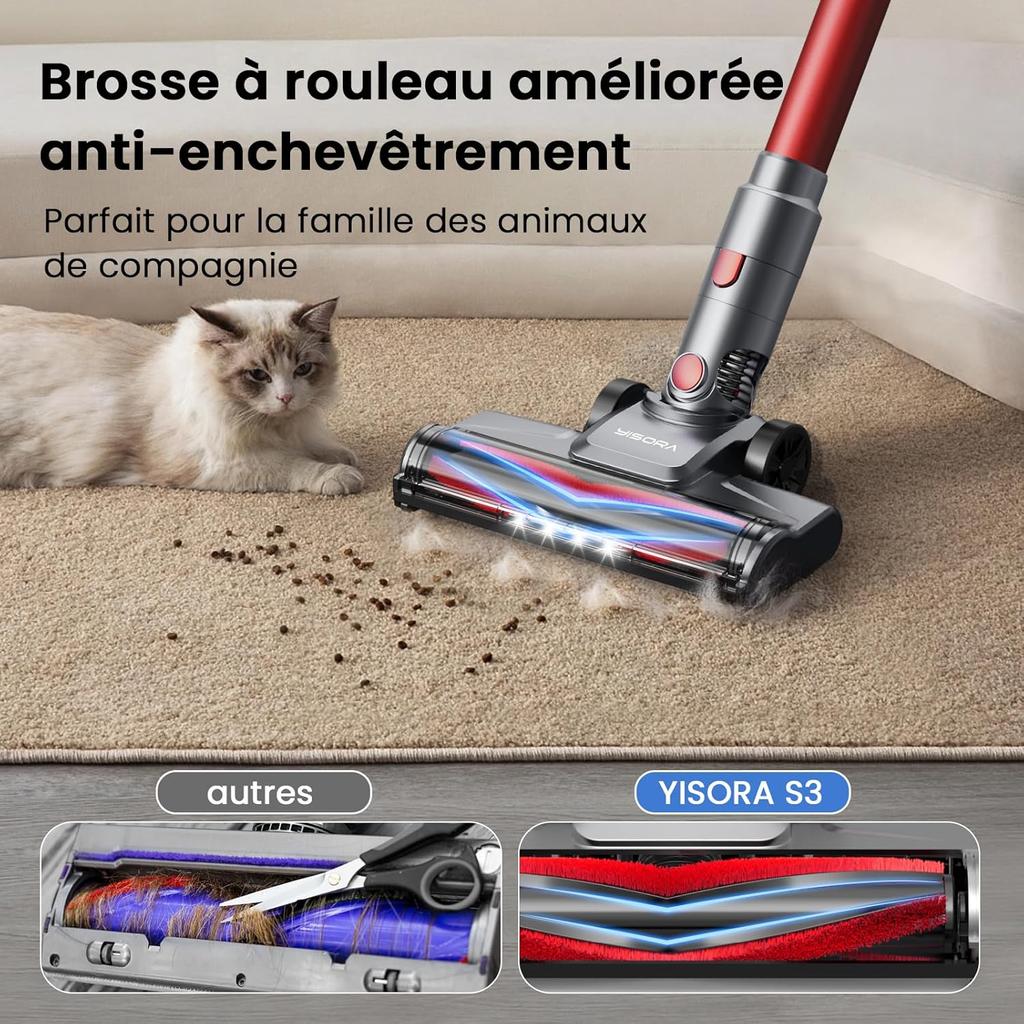 S3P Red-gray Cordless Broom Vacuum Cleaner