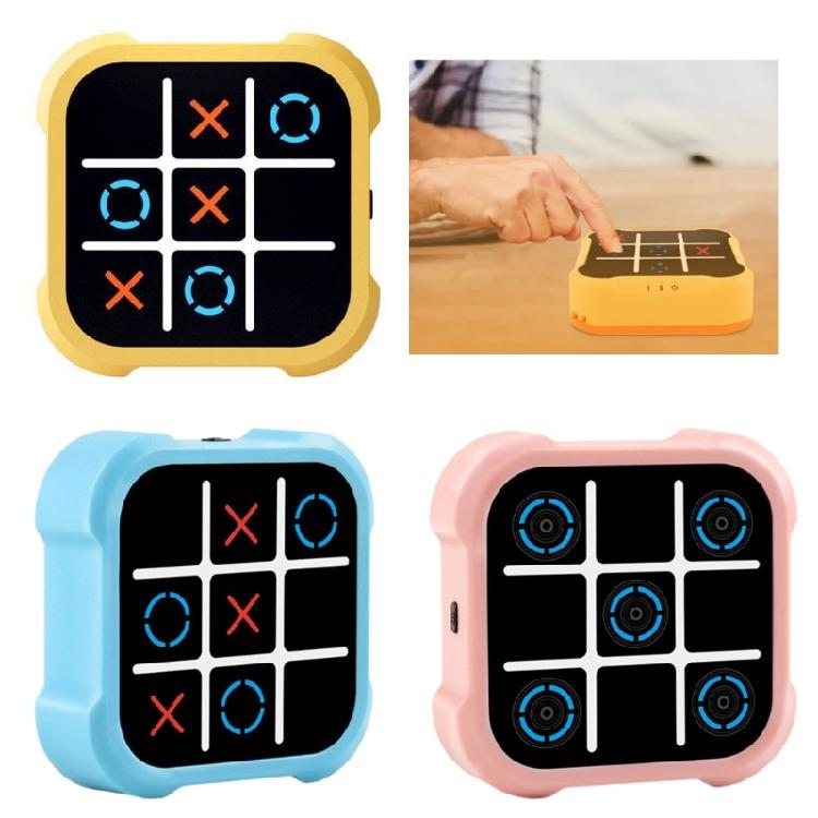 Educational Game, Electronic 4 In 1 Handheld Puzzle Game Toy Travel Noughts and Crosses Game Board Game for Kids Adults