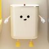 UFORU Kreativer Mülleimer hoher Erscheinungsgrad Haushalt Wohnzimmer Küche Badezimmer Wandhängend mit Deckel Naht Mülleimer