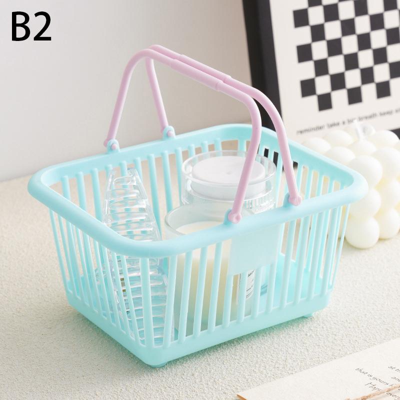 

Новый пластиковый органайзер для корзин, портативный ящик для хранения покупок, настольный органайзер для игрушек, фруктов, канцелярских принадлежностей, домашние корзины для хранения B2