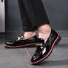 Fashion Men's Trendy Designer Classic Loafers Metal Chain Men's Slip-on Casual Leather Shoes Men Outdoor Party Wedding Shoe