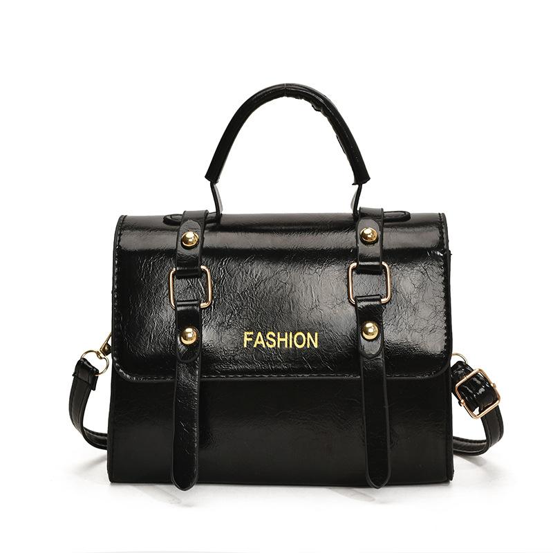 Hand Carry Retro Casual Briefcase New Fashion Glossy Messenger Bag Niche Women's Shoulder Bag