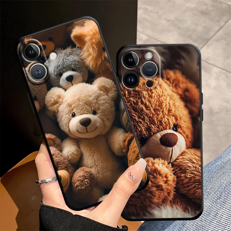 Funda Phone Cover Case for Apple iPhone 17 Pro Max Air 16 XR XS MAX 12 14 11 15 Pro 7 8 13 Simple Bear