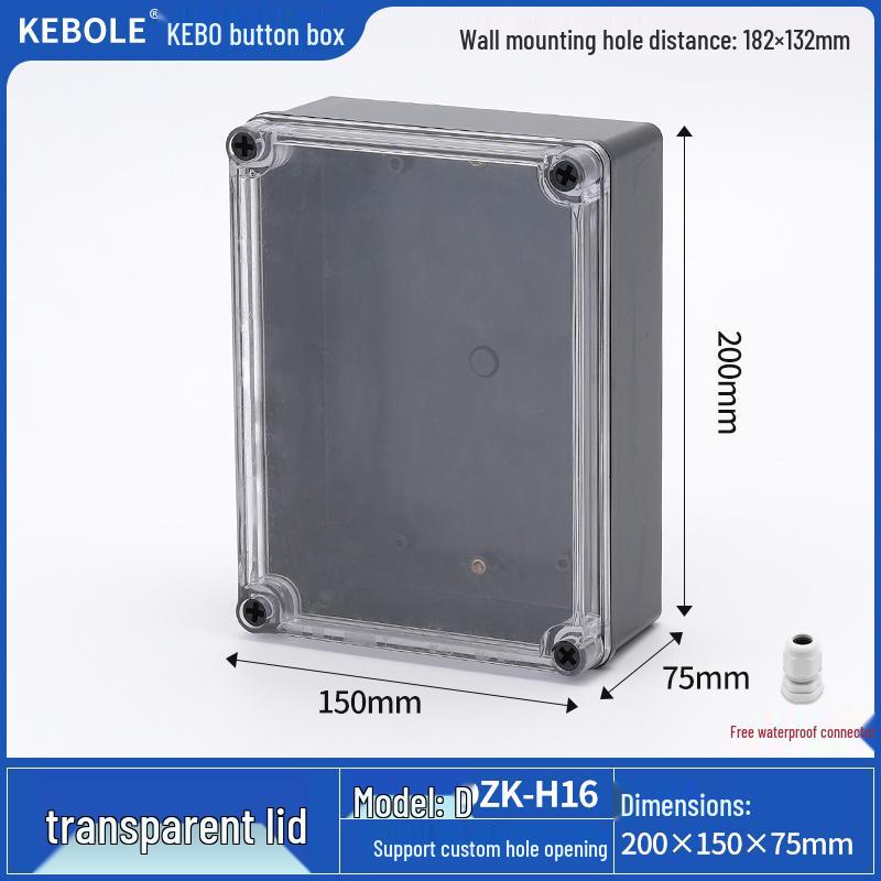Transparent Waterproof ABS Plastic Junction Box for Indoor/Outdoor Power Supply & Monitor