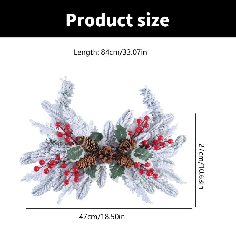 Seasonal Pine Cones Dead Branch Easy Installation Mailbox Garlands Battery Operated Wreath for Door Wall Window Use