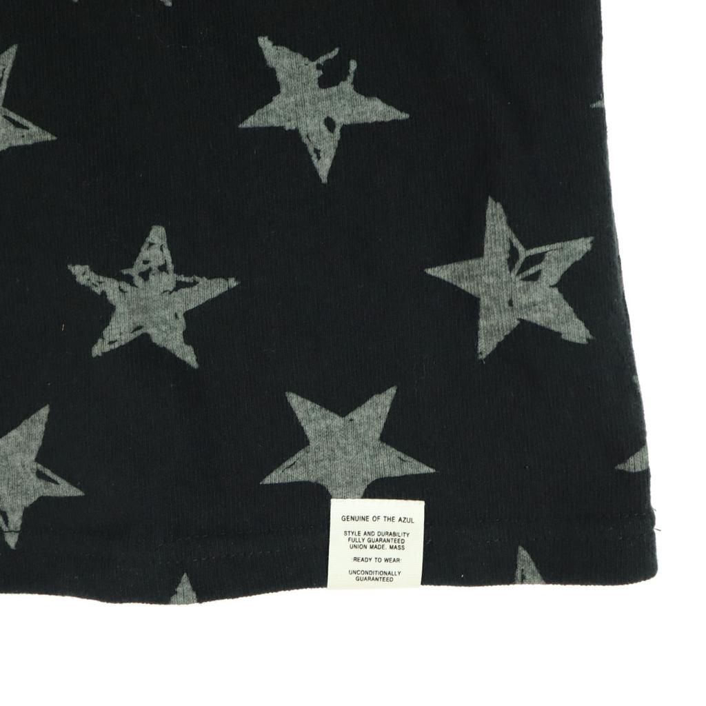 unused AZZURE Star pattern Short sleeve Round neck T-shirt M Black series Men's Used