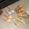 French Evening Breeze Flat-bottomed Bag Head Half Slippers Women's Outer Wear 2025 New Spring and Summer One-pedal Muller Half-tray Single Shoes