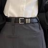 Simple Thin Waist Belt Metal Buckle Dress Decoration Adjustable PU Leather Belt  Daily