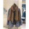 NINA SOLOR Double-Sided Houndstooth Wool Scarf Shawl