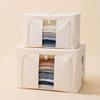 Large Capacity Oxford Cloth Storage Box: Foldable, Washable, Dustproof Clothes Organizer with Steel Frame for Bedroom & Duvet Storage.
