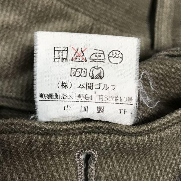 HONMA GOLF Golf Pants Slacks Men W88 Inseam 67 Brown Classic Trousers(USED)