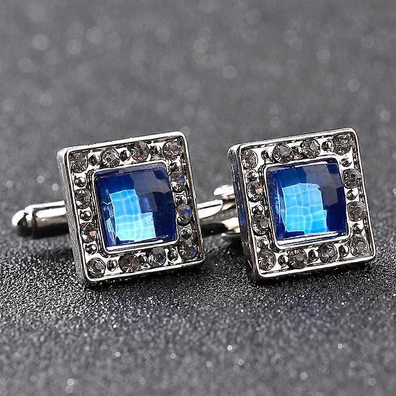 High-quality new enamel cufflinks, zircon cufflinks, square men's cufflinks, diamond-encrusted cuff studs B1159