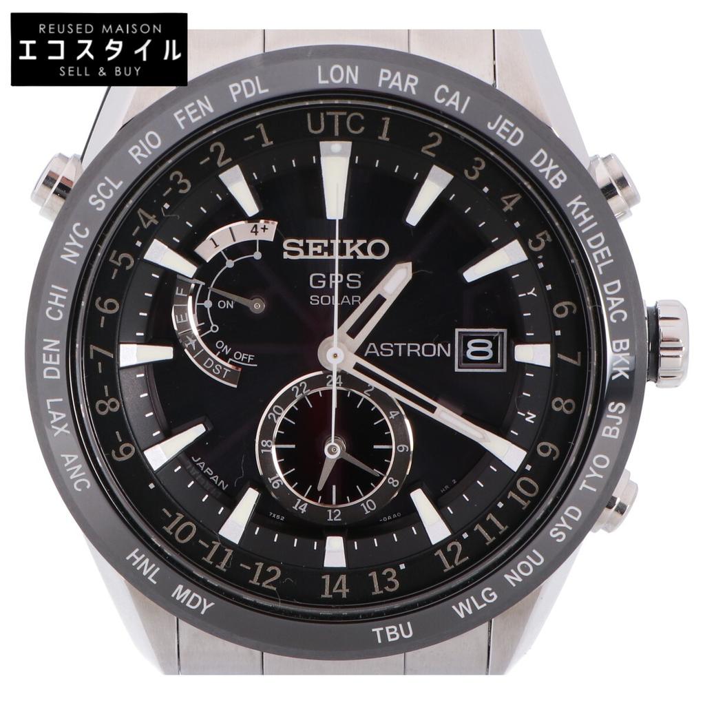 Seiko [Excellent Condition] SBXA021 7X52 ASTRON GPS Solar Powered Radio Wave Watches SilverUsed