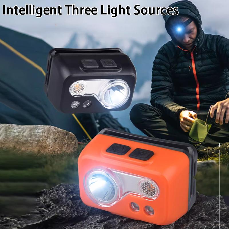 Mini Wiederaufladbare Leistungsstarke Sensor Stirnlampe USB Stirnlampe Taschenlampe Scheinwerfer LED Stirnlampe Camping Suchscheinwerfer
