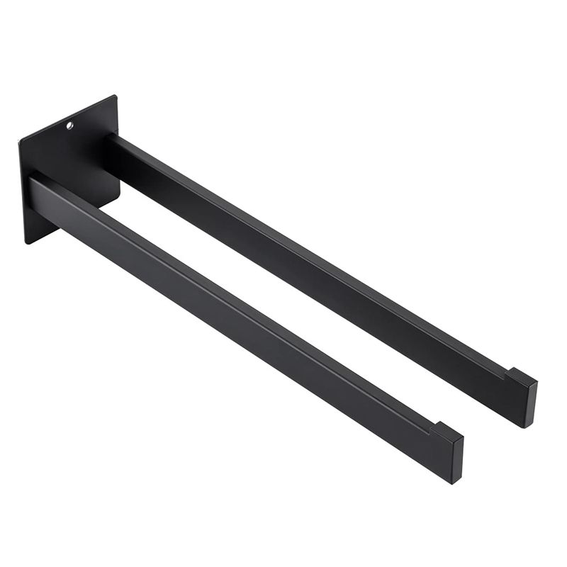 

AEE4-Towel Rail No Drilling Required Self-Adhesive Double Square Stainless Steel Wall Mounted For Bathroom And Kitchen 40Cm чорний