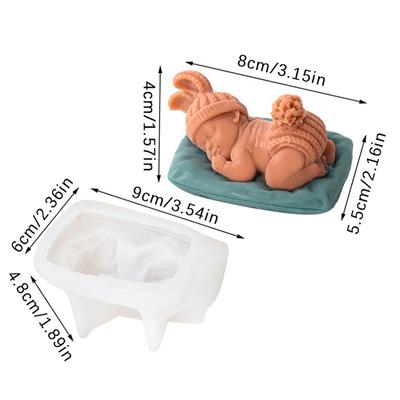 3D Bebek Uyuyan Şekil Silikon Kalıp Mutfak Kendin Yap Fondan Kek Pişirme Çikolata Kalıbı El Yapımı Sabun Mum Alçı Reçine Kil Aracı