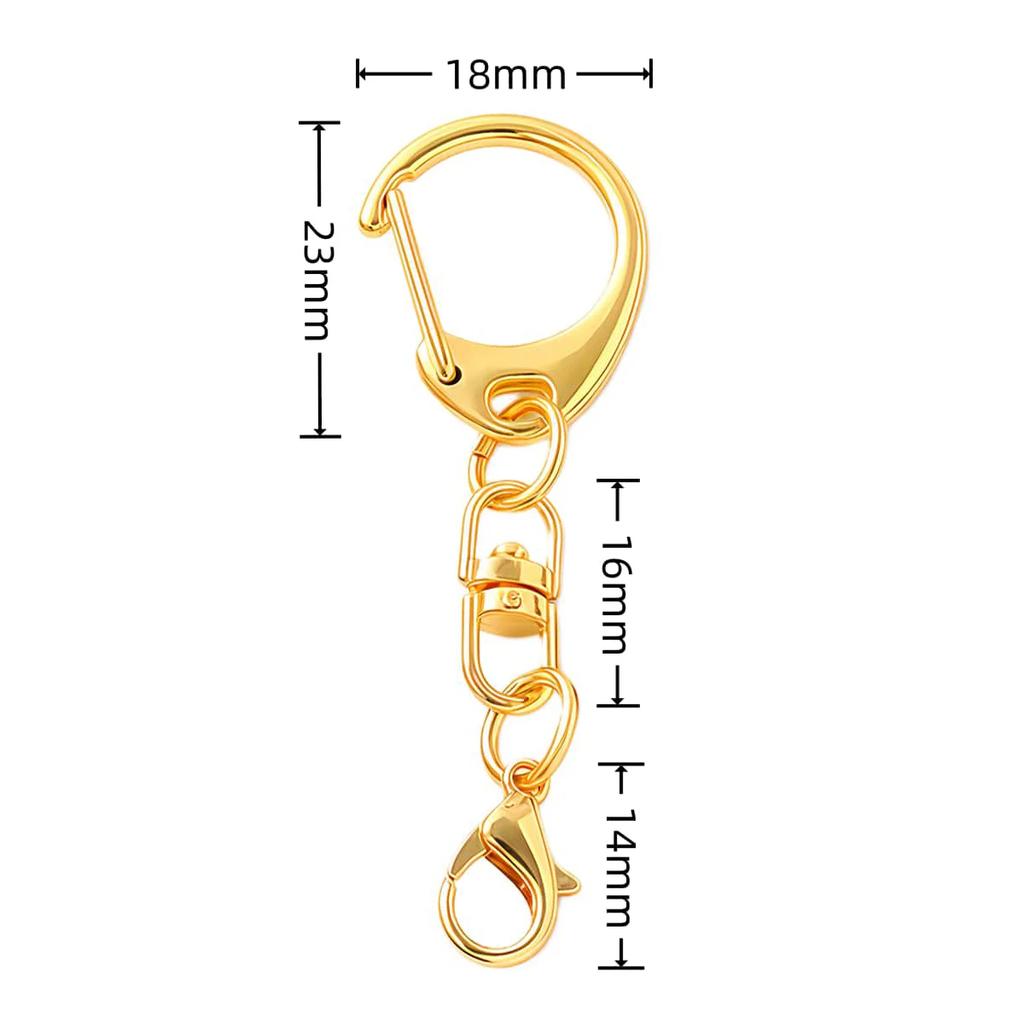 5/10pcs D Snap Hook Keychain Swivel Clasp Keyring with Lobster Clasps Rings Buckle for DIY Pendants Key Chain Making Supplies