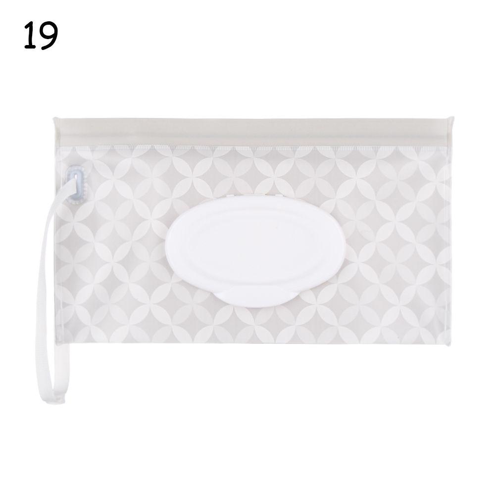 1pcs Fashion Cute Snap-Strap Flip Cover Carrying Case Portable Wet Wipes Bag Cosmetic Pouch Stroller Accessories Tissue Box