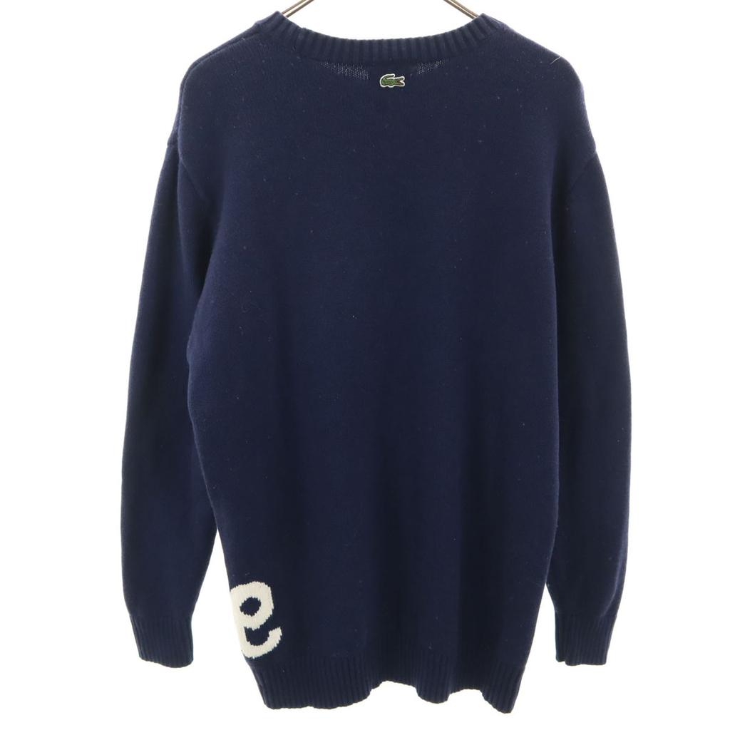 LACOSTE Long sleeve Crew neck knit 40 Navy Women Used