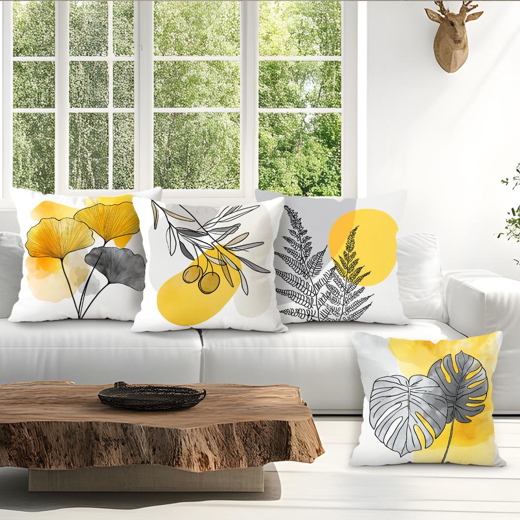 Bohemian Abstract Plants Pillowcase Printed Polyester 40/45/50Cm Throw Pillowcover Decorative Sofa Cushion Pillowslip Home Decor