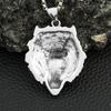 Vintage Nordic Mythology Odin Wolf Pendant Necklace For Men Stainless Steel Viking Fenrir Necklaces Amulet Jewelry
