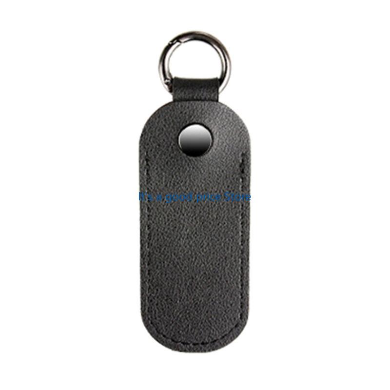 USB Flash Drive Case Microfiber Leather Dust Protective Cover with Metal Closure Keychain Optional Color