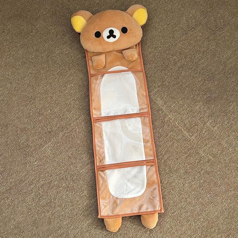 Geantă de depozitare suspendată pe perete Rilakkuma Kawaii Geantă de agățat pe ușă cu desene cu ursulețul Rilakkuma Capacitate mare Geantă de depozitare pentru diverse Cadouri