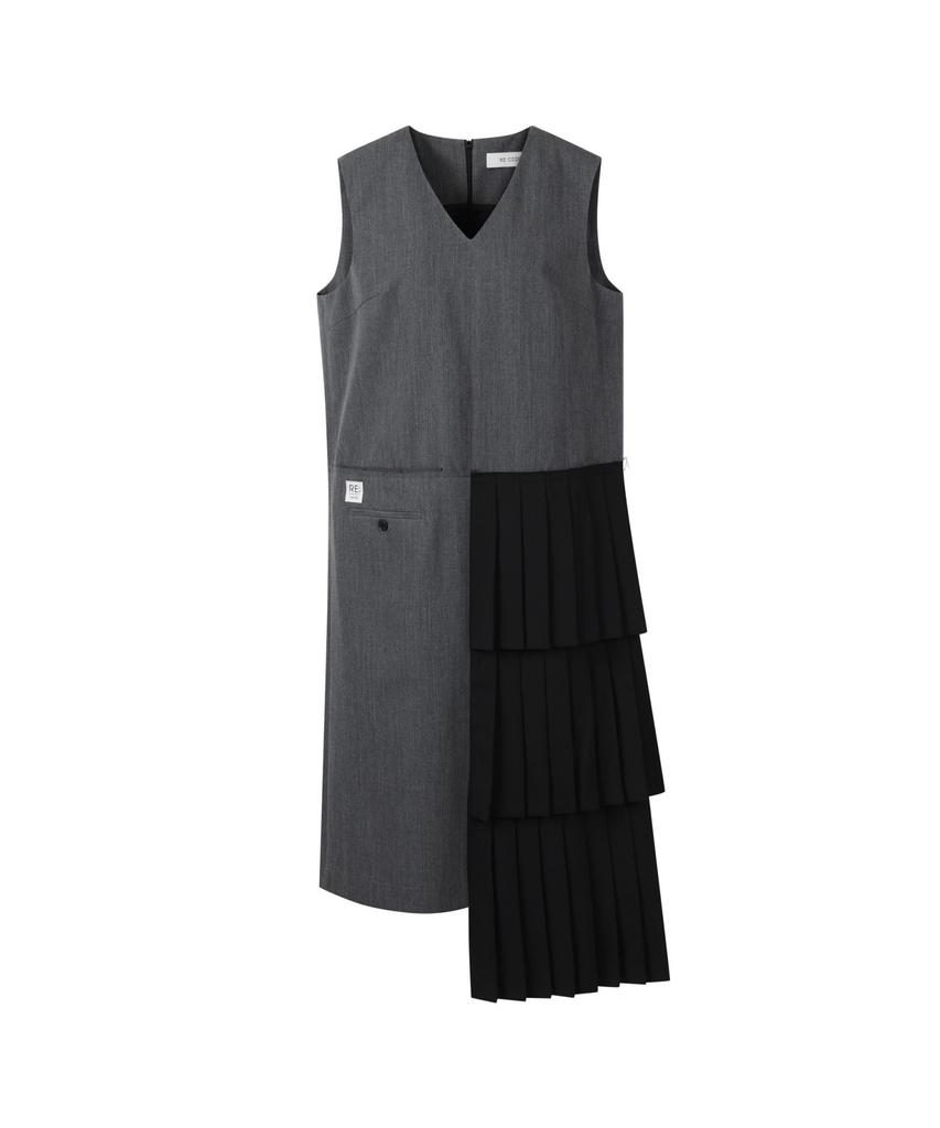 Recorde Pleats Layered Sleeveless Dress Rqdaa25540Gyx