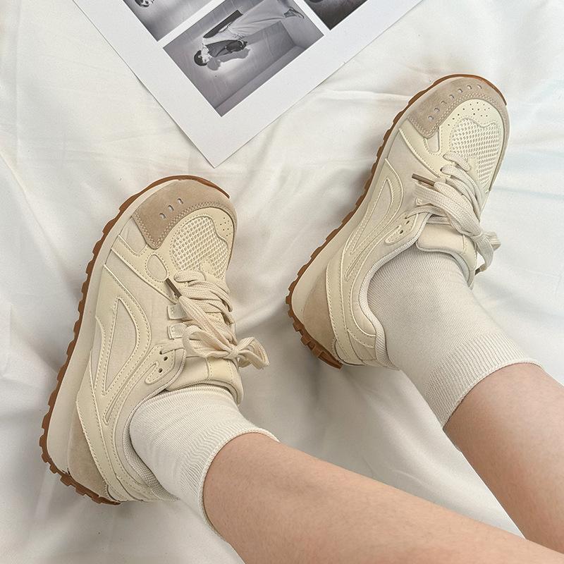 Korean version of Waffle Forrest Gump shoes women's 2025 autumn and winter new velvet warm soft sole niche sports shoes running white shoes