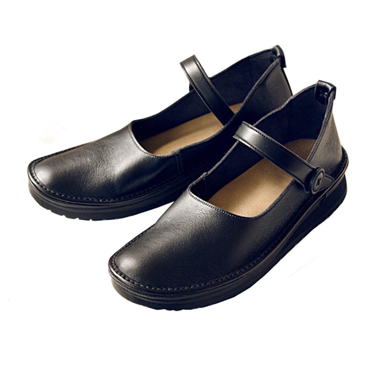 

[Belle & Sofa - Gentle Shoe Workshop] Comfort Shoes for Women, Wide Fit, Hands-Free Flat Shoes, Made in Japan, KAYAK, 24.0 cm, 3E, Black