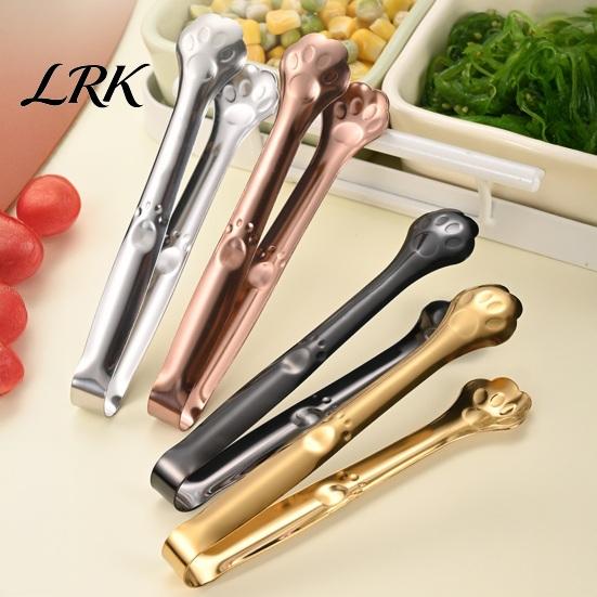 Kitchen Hollow Claw Tongs Stainless Steel Clip Tongs, Cat Paw Shape, Durable Utensils, Ergonomic Handle Heat Resistant Appetizer for Snacks