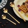 Long Handle Coffee Spoon Stainless Steel Cutlery Ice Cream Dessert Mixing Teaspoon for Picnic Kitchen Tableware Bar Tools Scoop