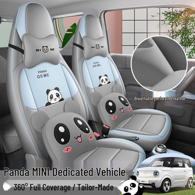 2026 Panda Mini Energetic Bear Car Seat Cover - Full Coverage Cartoon Cushion