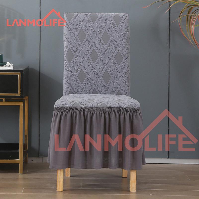 

Новий чохол на стілець з жакардовим краєм спідниці, однотонний, європейський, ротанговий, для готелю, обіднього стільця, домашній, еластичний чохол на стілець глибоко рубіновий колір